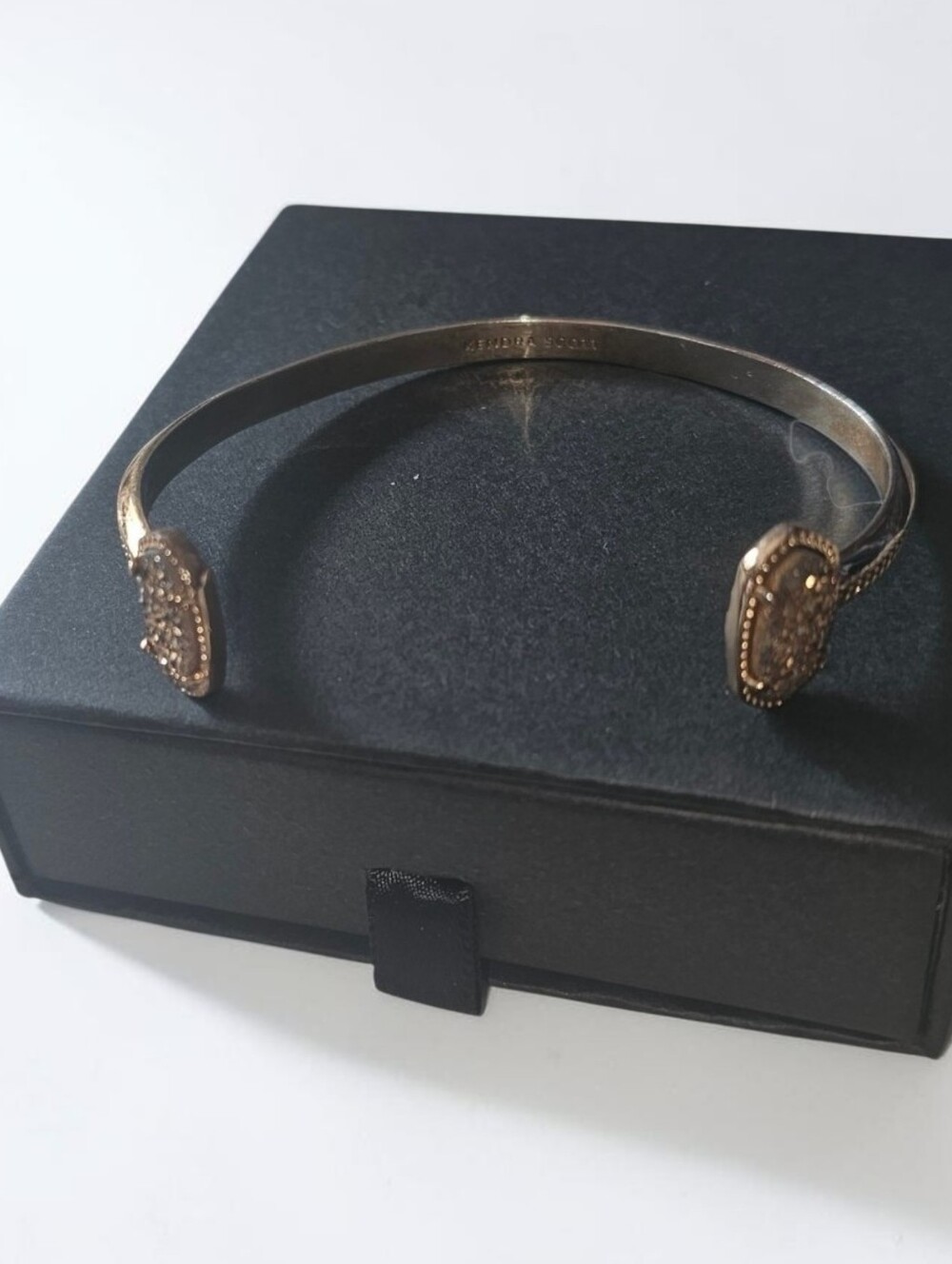 Kendra Scott Elton Drusy Open Cuff Bracelet Gold Gunmetal Tone